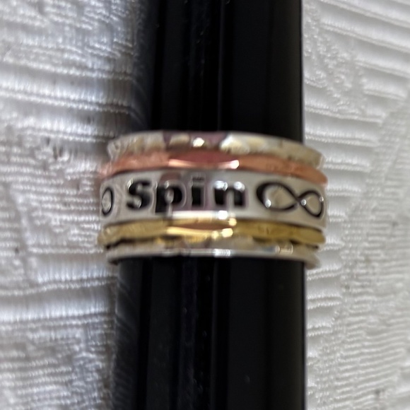New Sterling Spin & Wish Copper & Brass Spinner Ring - Picture 2 of 5